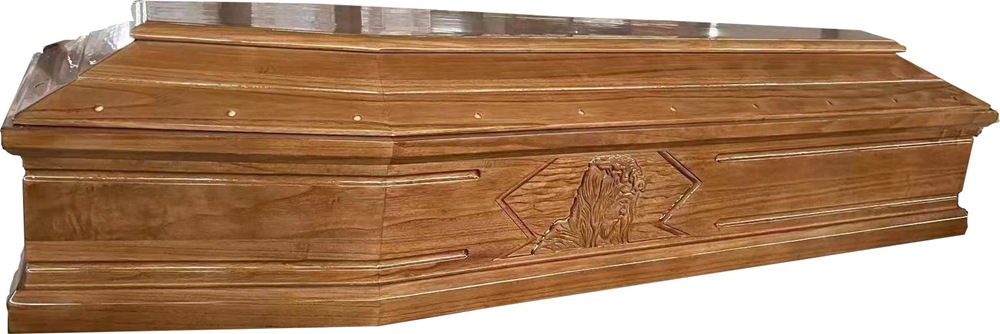 Western Style Coffin With Carving