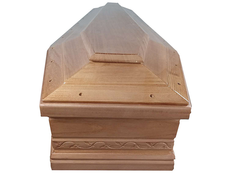 Elegant Redwood Casket With Carving